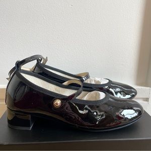 REPETTO black patent leather Elly Mary Jane heeled flats